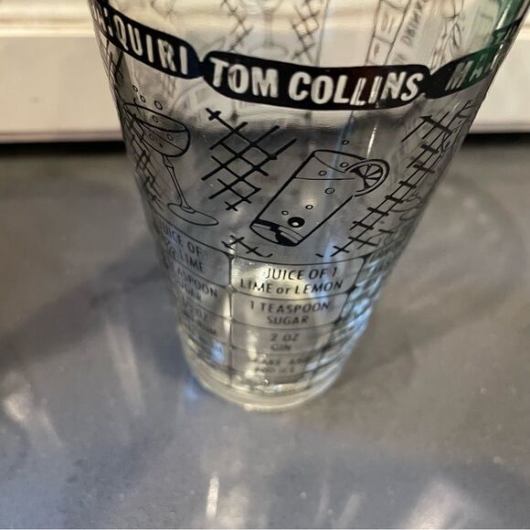 Vintage Federal Glass drink mixer printed graphic recipe tumbler - Picture 4 of 10